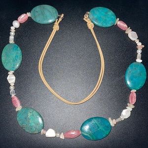 Handpicked Blue Turquoise adjustable necklace